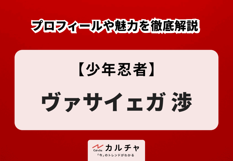 【少年忍者】ヴァサイェガ渉のプロフィールや魅力を徹底解説